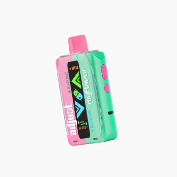 Adjust MyFlavor 40K disposable vape in pink and green with display screen and side control buttons