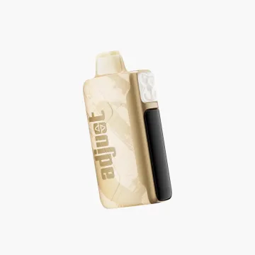 Adjust MySour 40K disposable vape in beige and gold with display panel and compact ergonomic design