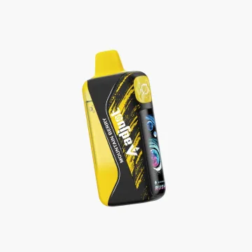 Adjust MyRusher 40K disposable vape in yellow and black with screen display and ergonomic design