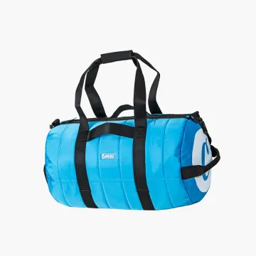 Cookies Apex smell proof puffer duffle gym bag, blue, large C logo and shoulder strap