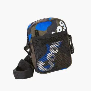 Cookies Layers honeycomb smell proof shoulder bag in blue camo with mesh pocket