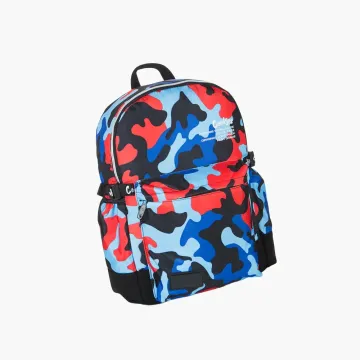 Cookies Off The Grid smell proof backpack in blue camo with laptop sleeve and metal logo