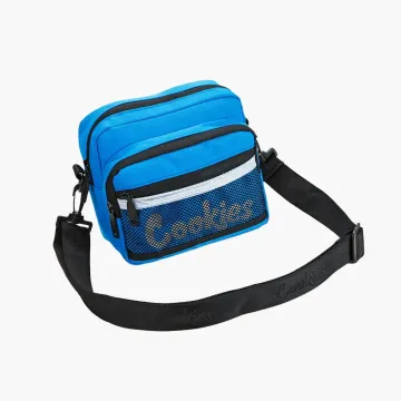 Cookies Vertex ripstop smell proof shoulder bag in blue with mesh logo pocket