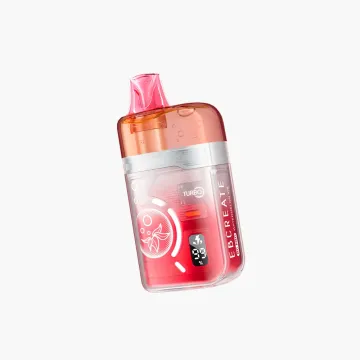 EBCREATE BC Pro 40K disposable vape with transparent red body, turbo mode, and digital battery display