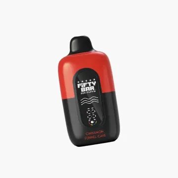 Fifty Bar V2 20K disposable vape Cinnamon Funnel Cake flavor with boost mode and display