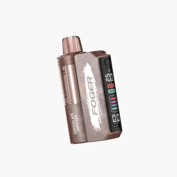 Foger Switch Pro 30K disposable vape kit with screen display in chocolate cupcake flavor design.