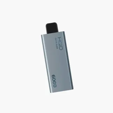 HQD Cuvie Slick 6000 disposable vape with sleek silver-gray metallic finish