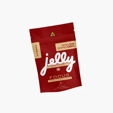 Jelly Signature Focus Gummies, 5mg Delta-9 + 20mg CBG Per Gummy, Peach Pomegranate, 40 Count