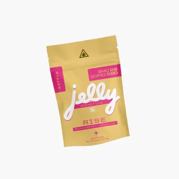 Jelly Signature Rise Delta-9 + CBD Gummies, 5mg D9 + 20mg CBD Per Gummy, Strawberry Lemonade, 40 Count