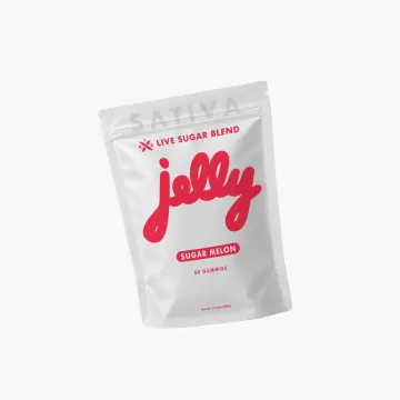 Jelly THC Live Sugar Blend gummies in Sugar Melon flavor, 50 count 10,000mg bag
