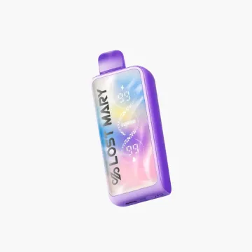 Lost Mary MT35000 Turbo disposable vape in purple gradient with large digital screen and sleek body