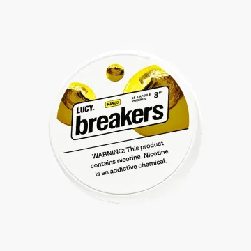 Lucy Breakers nicotine pouches mango 8mg burst capsule tobacco free 15 count flavorful smokeless nicotine option