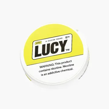 Lucy nicotine pouches mango 12mg tobacco free 15 count can discreet smokeless nicotine alternative strong strength