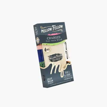 Mellow Fellow Charged 4ml Live Resin Disposable Vape - Jilly Bean Hybrid with THCv, HHC, H4CBD and CBG cannabinoid blend