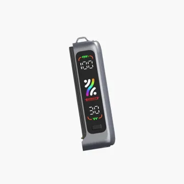 Oxbar x Pod Juice SVOPP 30K rechargeable battery with HD display showing 100% charge and 30W Boost mode