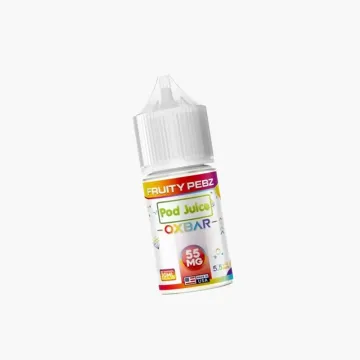 Oxbar x Pod Juice salt nic e liquid fruity pebz 55mg 30mL bottle nicotine salt vape juice for pod systems