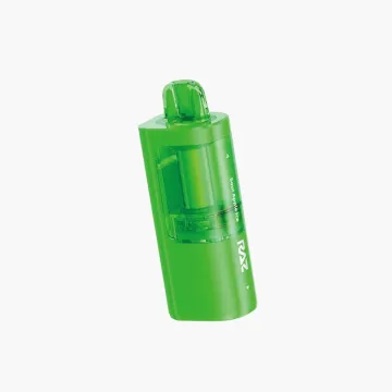 RAZ VUE 50K replacement pod Sour Apple Ice flavor transparent green disposable vape design