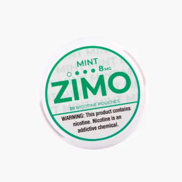 Zimo nicotine pouches mint flavor 8mg strength tobacco free 20 count can discreet smokeless nicotine product