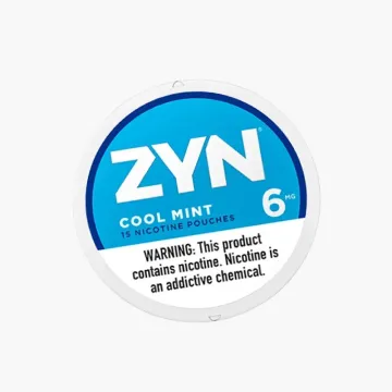 ZYN nicotine pouches cool mint 6mg tobacco free 15 count can discreet smokeless nicotine alternative