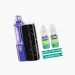 JNR Stellarc 100K vape kit with purple device and two e-liquid bottles included for refill system