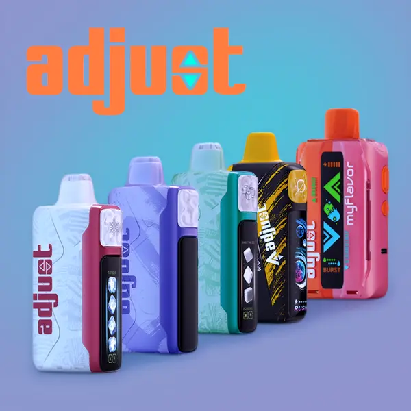 Adjust 40K vape lineup MyCool MySweet MySour MyFlavor MyRusher side by side