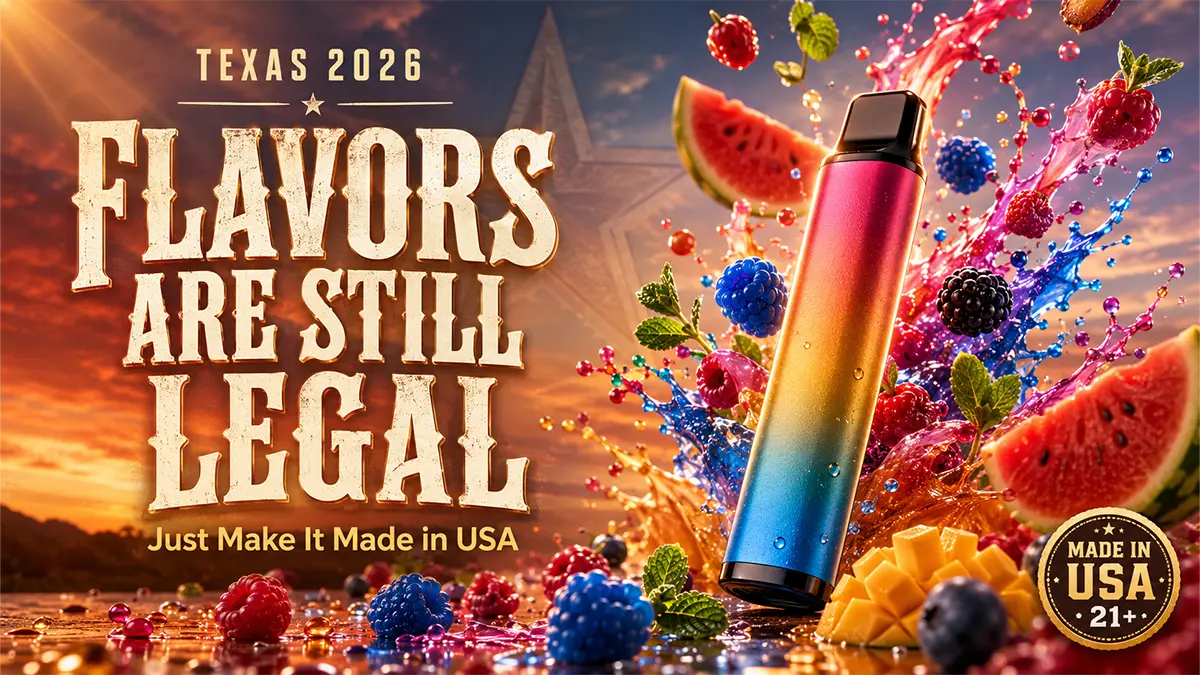 USA-made flavored disposable vapes still legal to buy in Texas in 2026