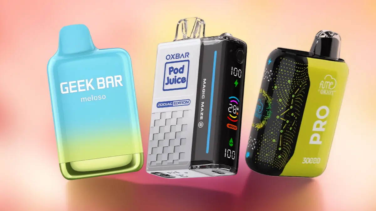 Top 3 best 30K puff vapes compared Geek Bar Meloso OxBar Magic Maze Fume Pro