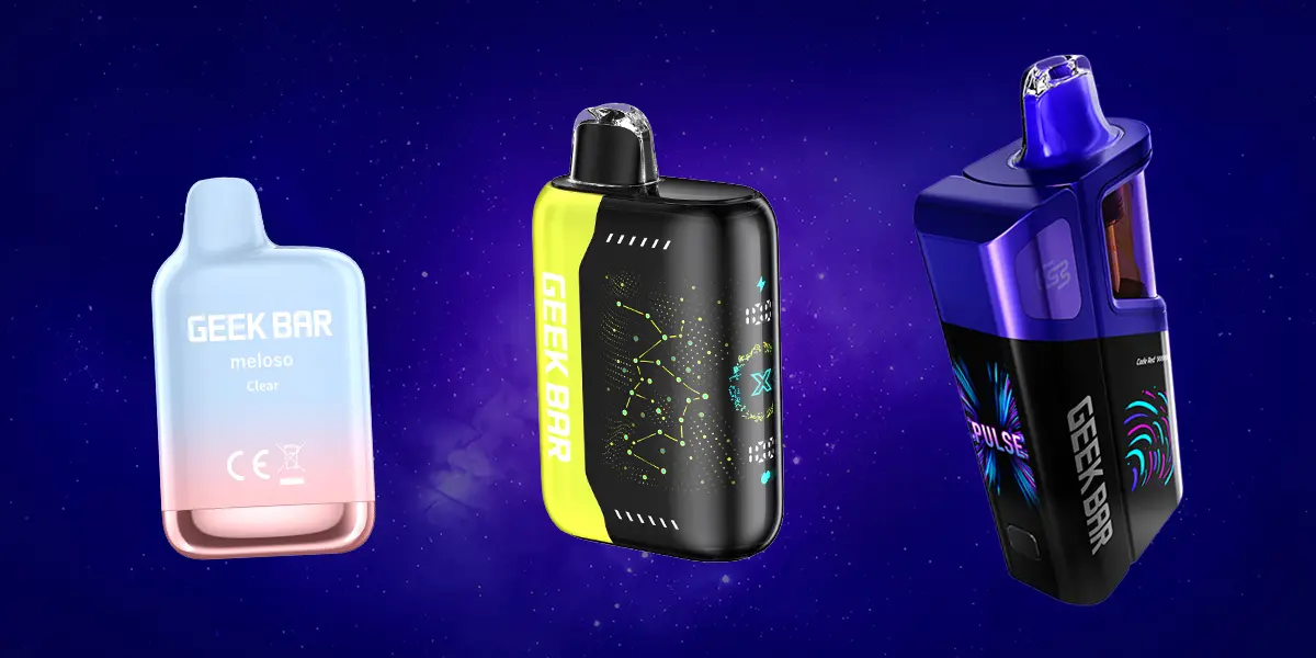 Geek Bar size comparison from Meloso Mini 1500 to Pulse X 25000 to Clio Platinum 50K