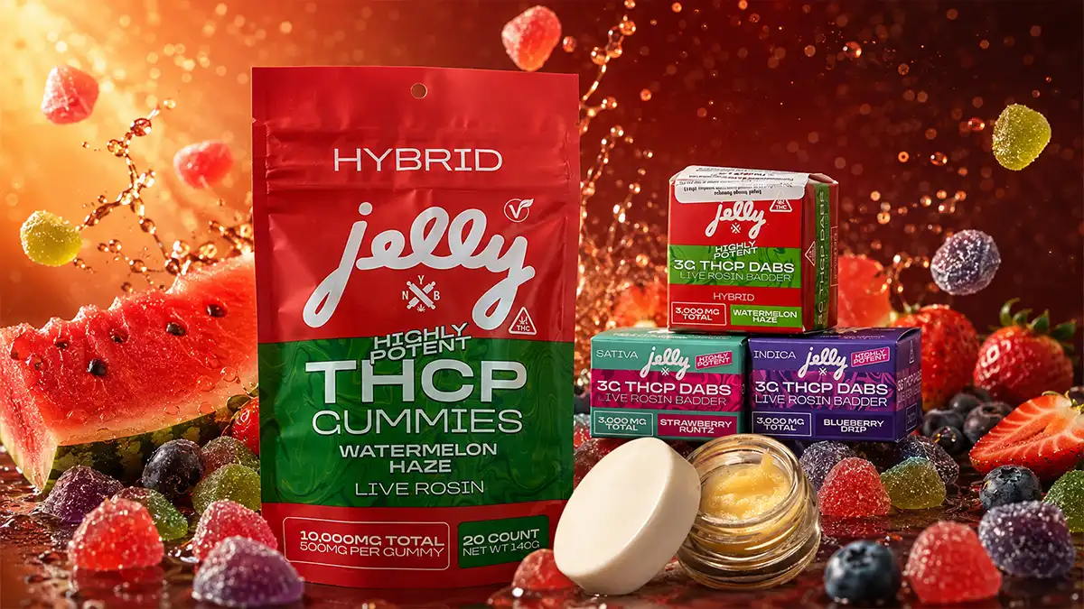 THCP live rosin badder concentrate in a glass jar with a dab tool