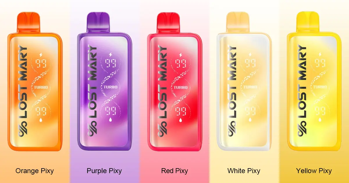Lost Mary MT35000 Turbo Pixy Edition all five candy flavors Purple Red Orange White Yellow