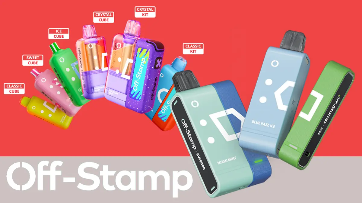 Off Stamp vape lineup 2026 showing SW16000 X-Cube 25K and Crystal 35K pod system