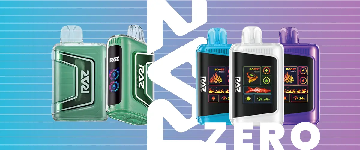 RAZ TN9000 and LTX 25K zero nicotine disposable vapes side by side