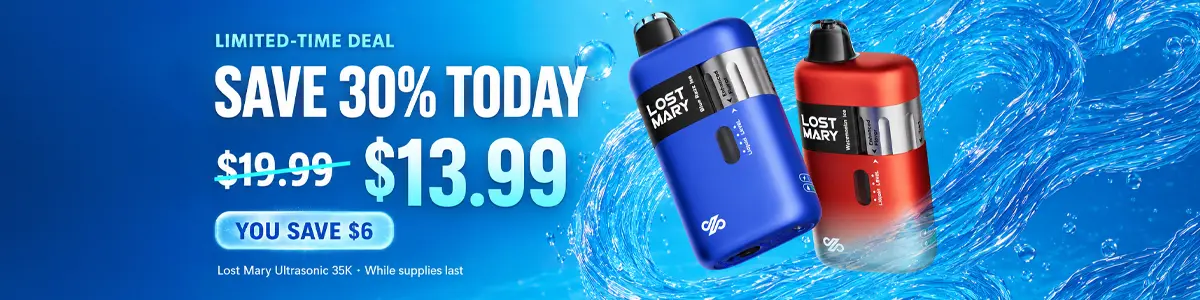 Lost Mary Ultrasonic 35K vape limited-time deal, 30% off at $13.99