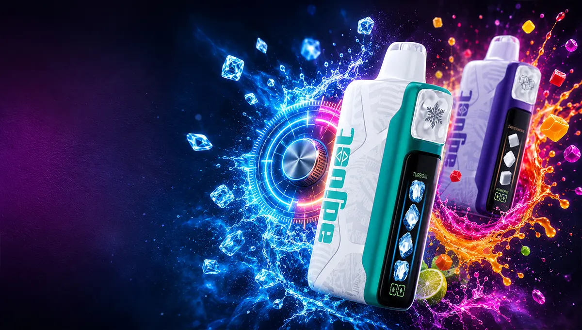 Adjust MyCool and MyFlavor disposable vapes with adjustable dial, ice crystals and flavor splash effects — entire Adjust line $11.99 at VapeCityUSA